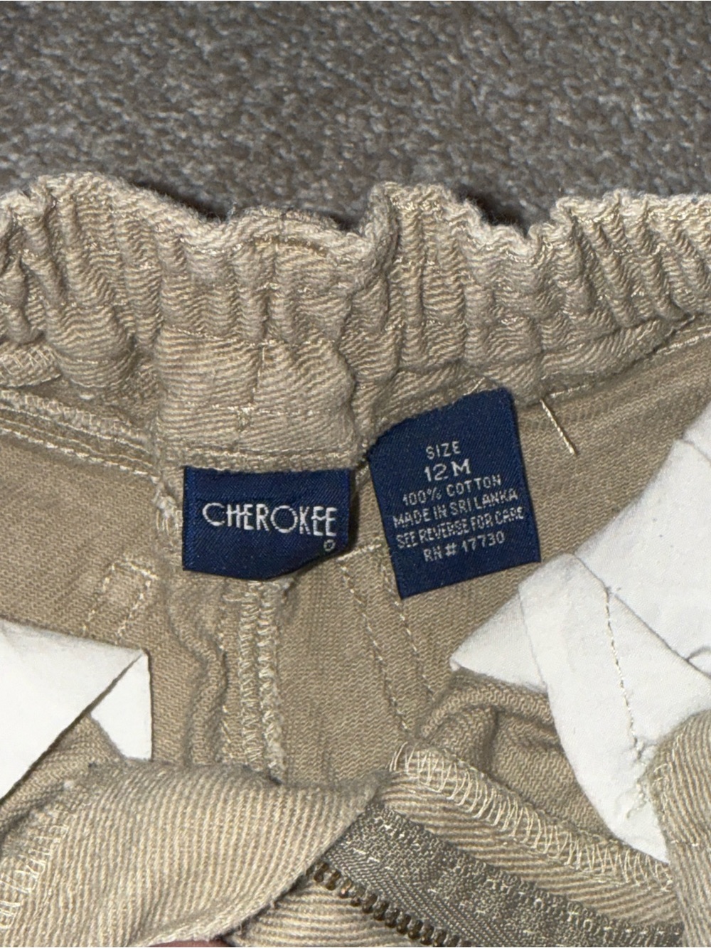 Cherokee Beige Elastic-Waist Toddler Bottoms